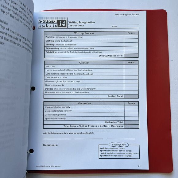 BJU Press Bob Jones English 5 Writing Grammar Student Handouts Homeschool Curric - Picture 9 of 11